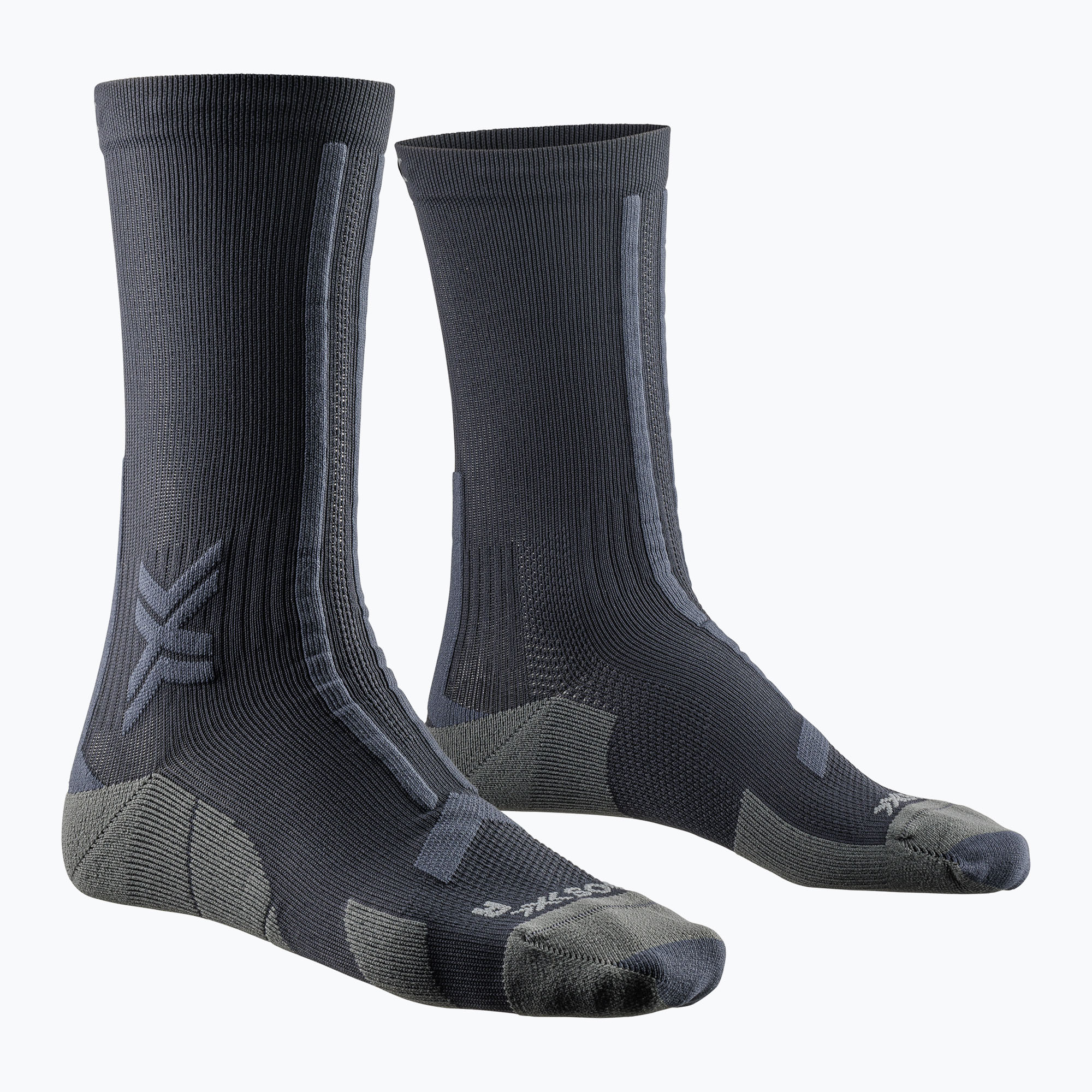 Мъжки чорапи за бягане X-Socks Trailrun Discover Crew black/charcoal
