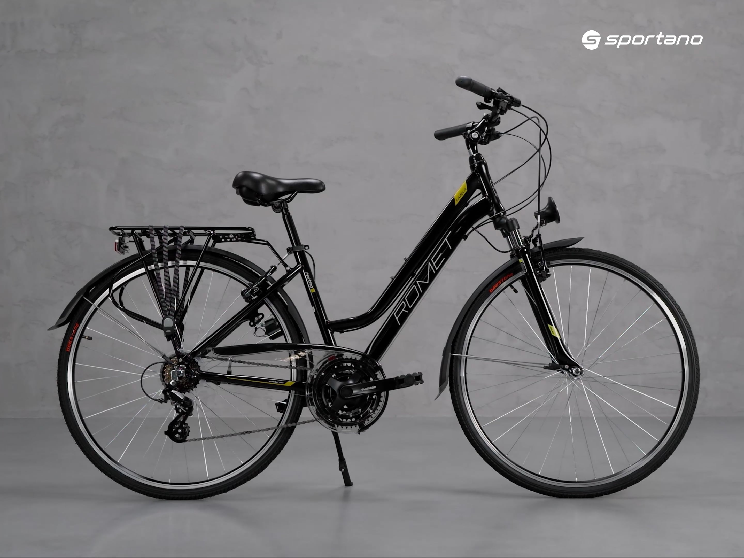 Дамски велосипед за трекинг Romet Gazela black-yellow R23A-TRE-28-19-2869A