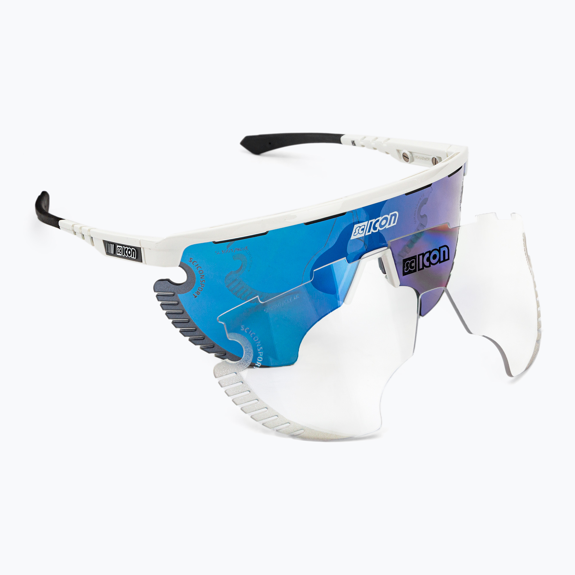 SCICON Aerowing Lamon бели гланц/cnpp многоогледални сини слънчеви очила EY30030800