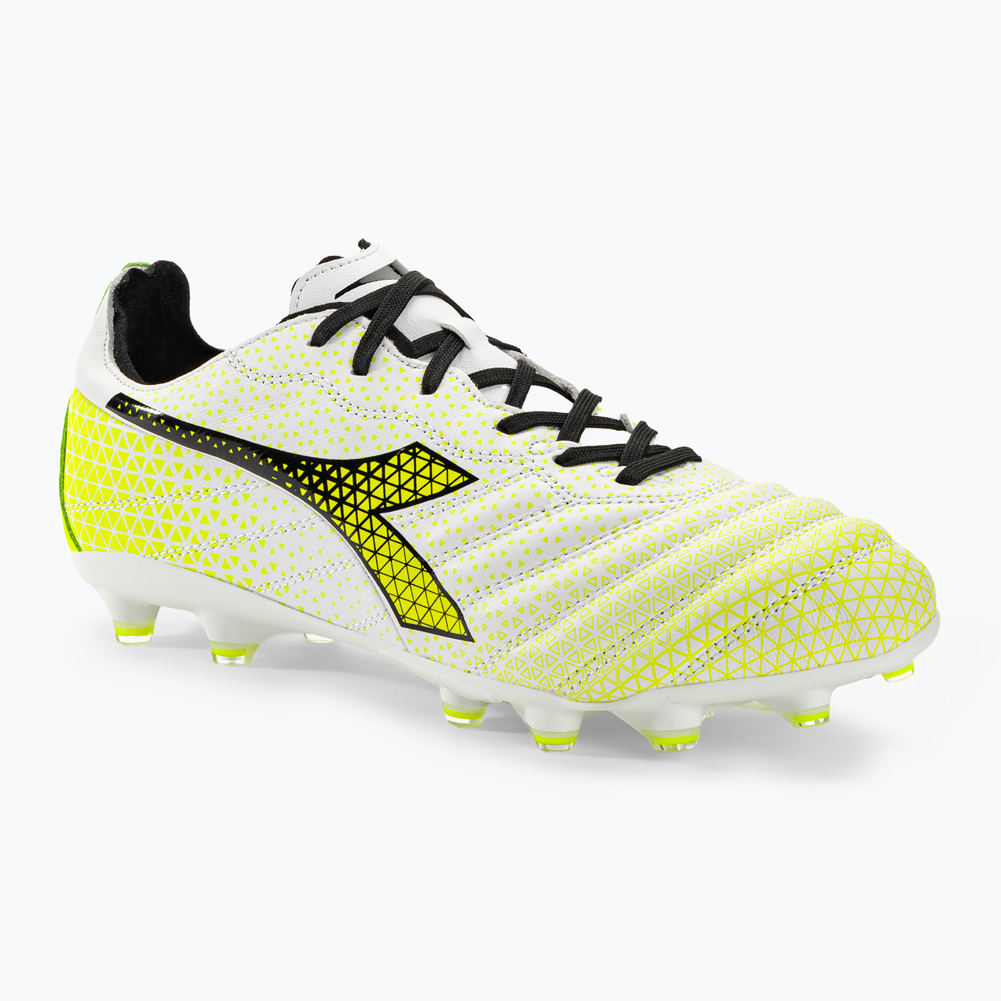 Мъжки футболни обувки Diadora Brasil Elite GR LT LP12 white/black/fluo yellow