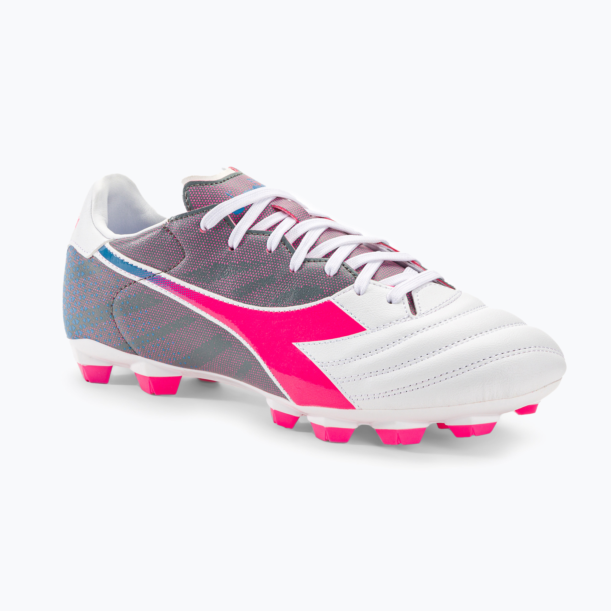 Мъжки футболни обувки Diadora Brasil Elite Veloce GR LPU white/pink fluo/blue fluo