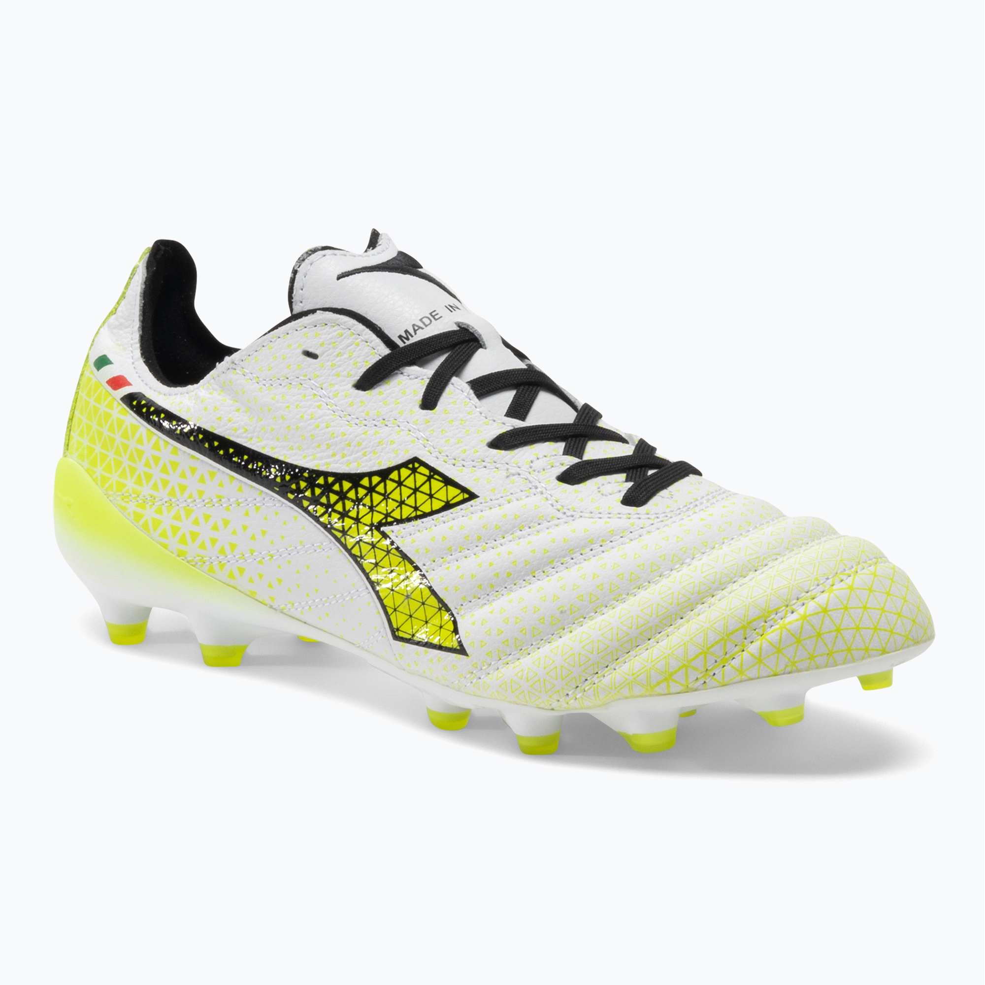 Мъжки футболни обувки Diadora Brasil Elite Tech GR ITA LPX white/black/fluo yellow