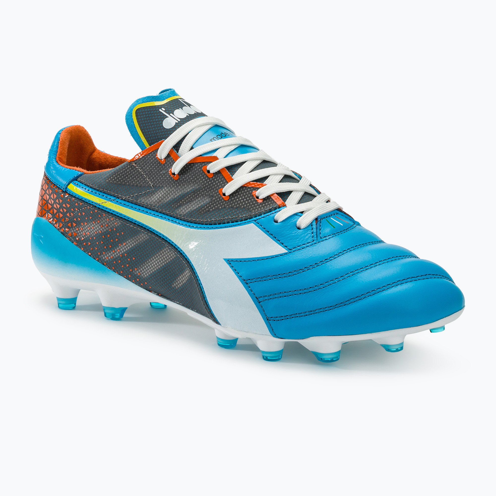 Мъжки футболни обувки Diadora Brasil Elite Veloce GR ITA LPX blue fluo/white/orange