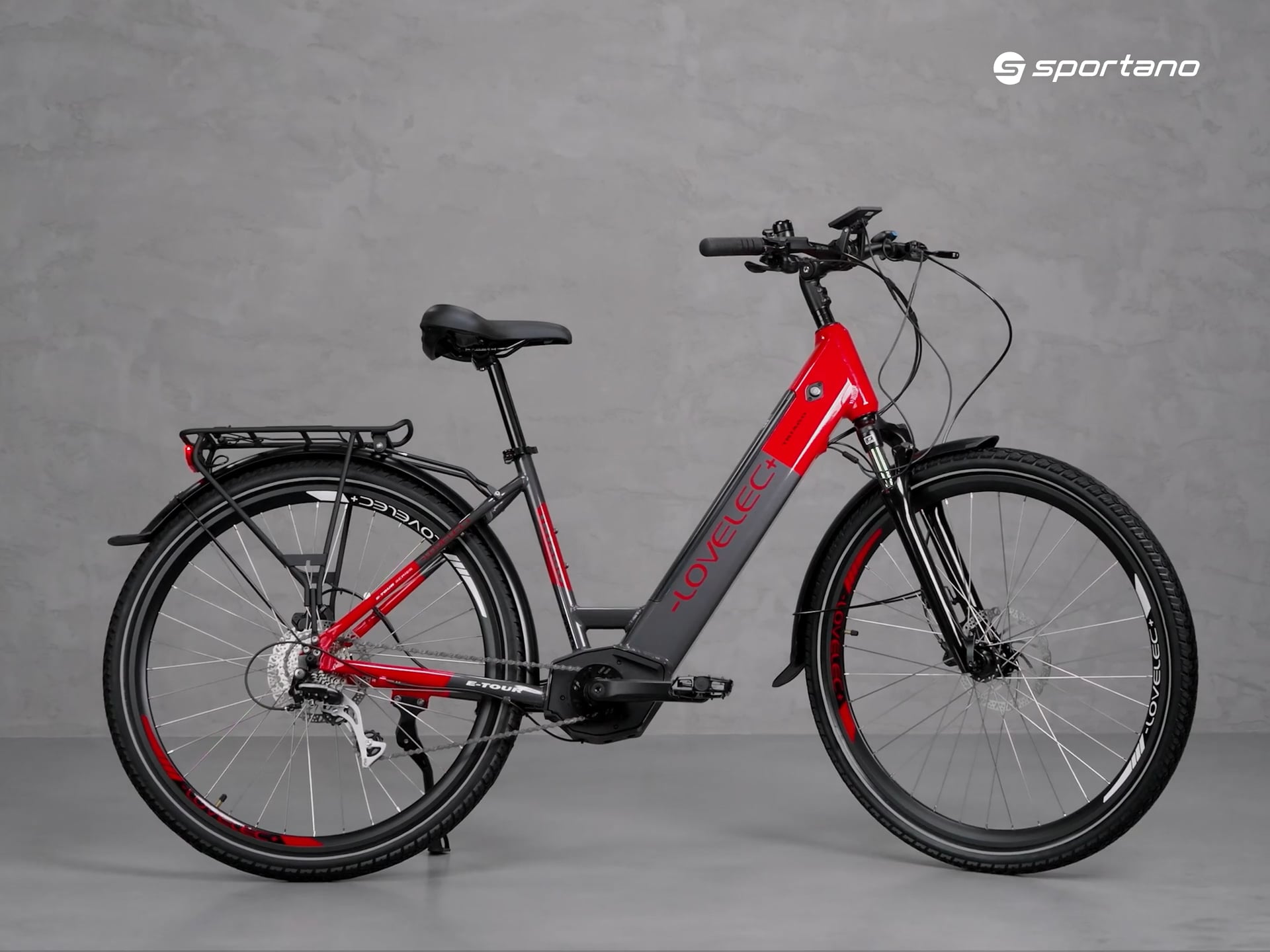 LOVELEC електрически велосипед Triago Low Step 16Ah сиво-червен B400358