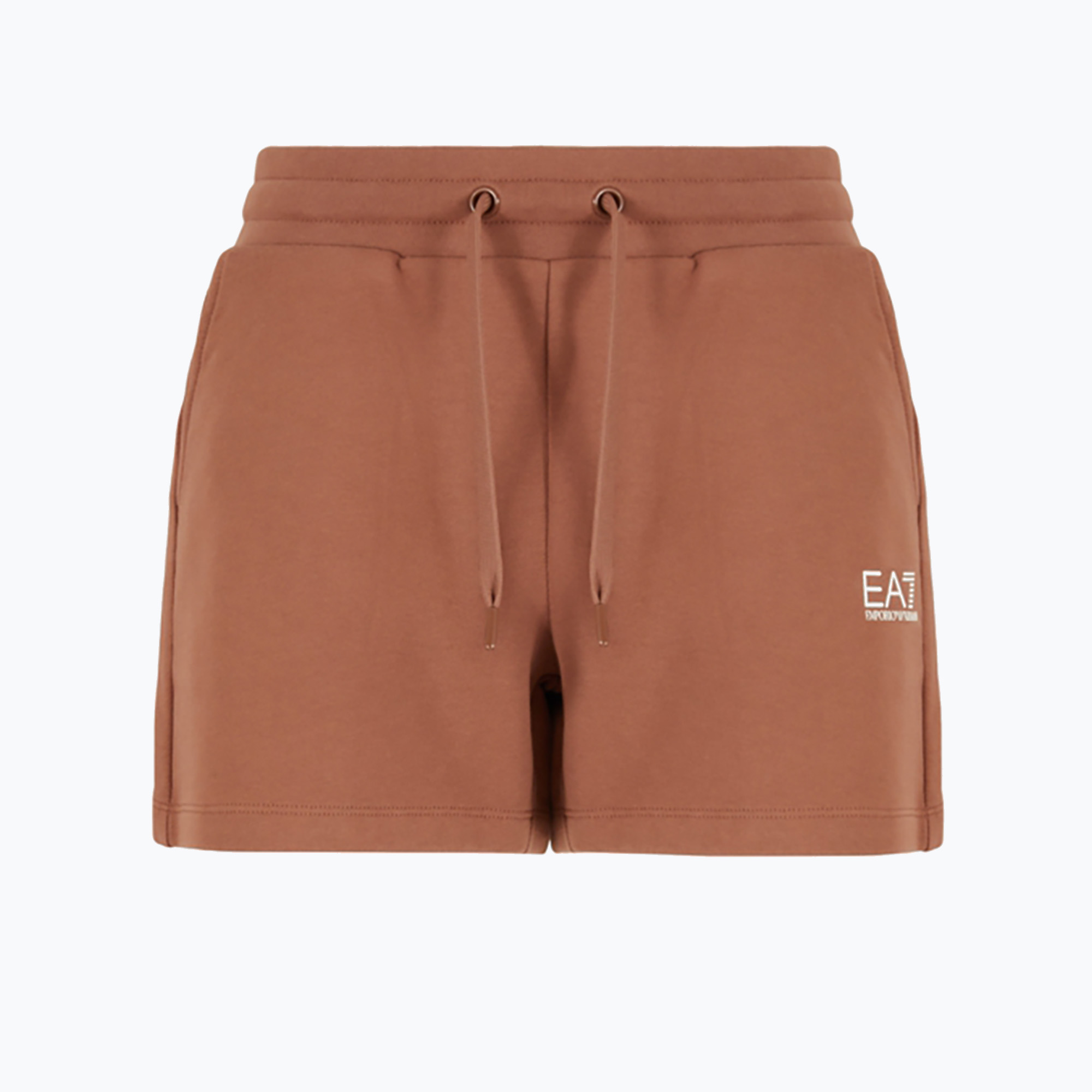 EA7 Emporio Armani Train Блестящи къси панталони в цвят тен/лого