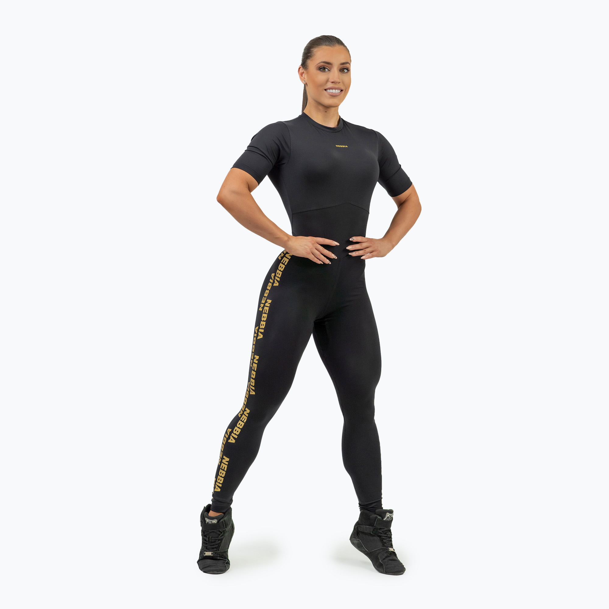 Дамски тренировъчен костюм NEBBIA Intense Focus black/gold