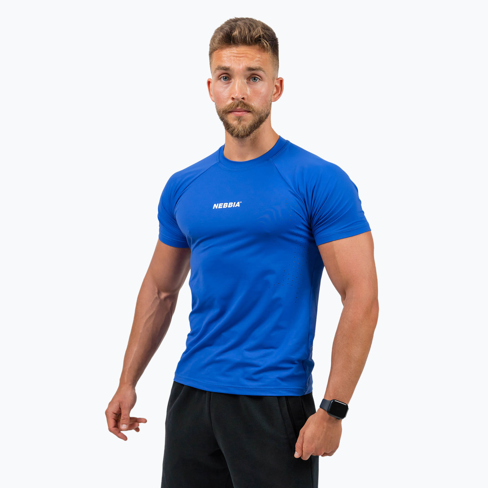 Мъжка тренировъчна тениска NEBBIA Performance синя