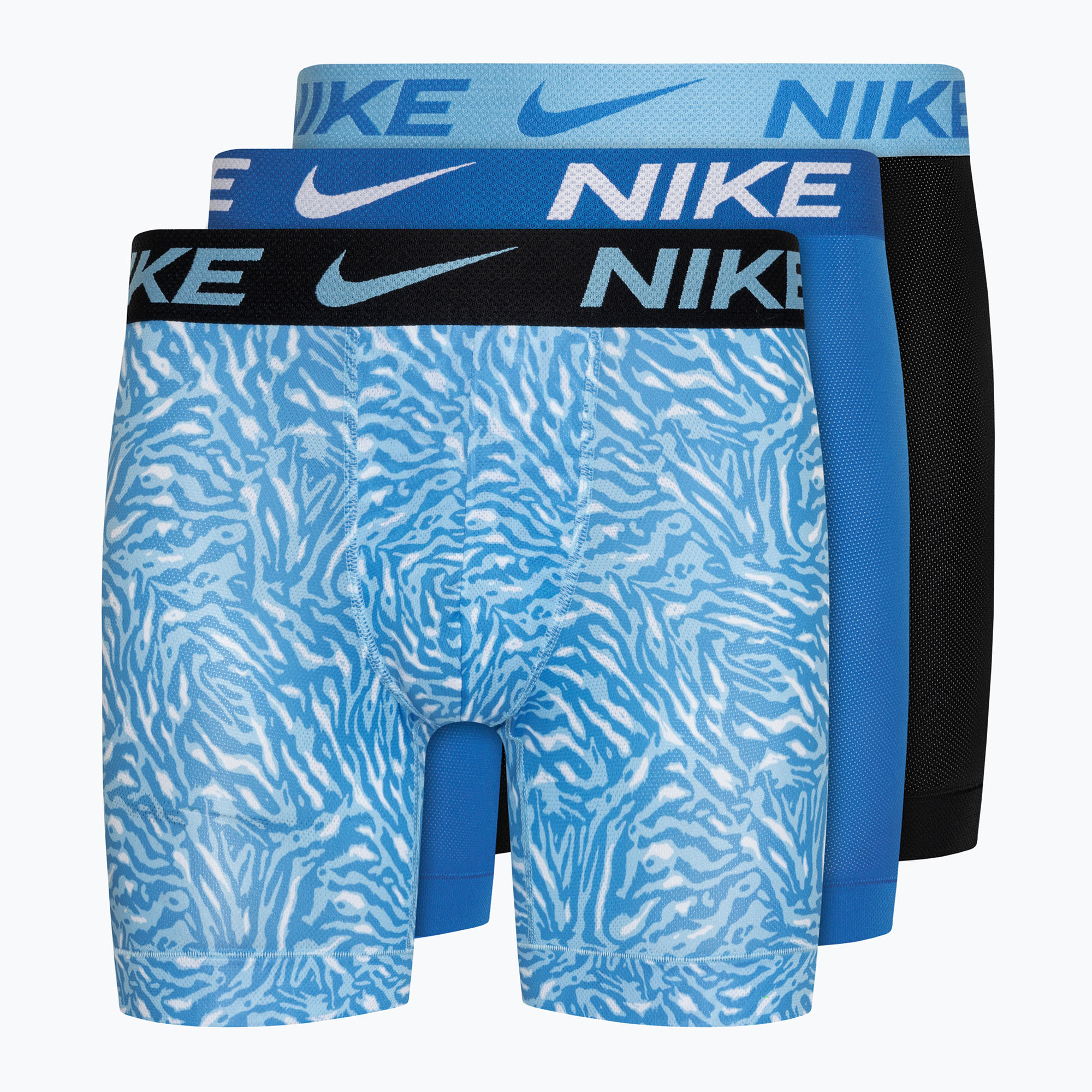 Мъжки боксерки Nike Dri-FIT ADV Micro Brief 3 чифта сафари принт/лека снимка синьо/черно