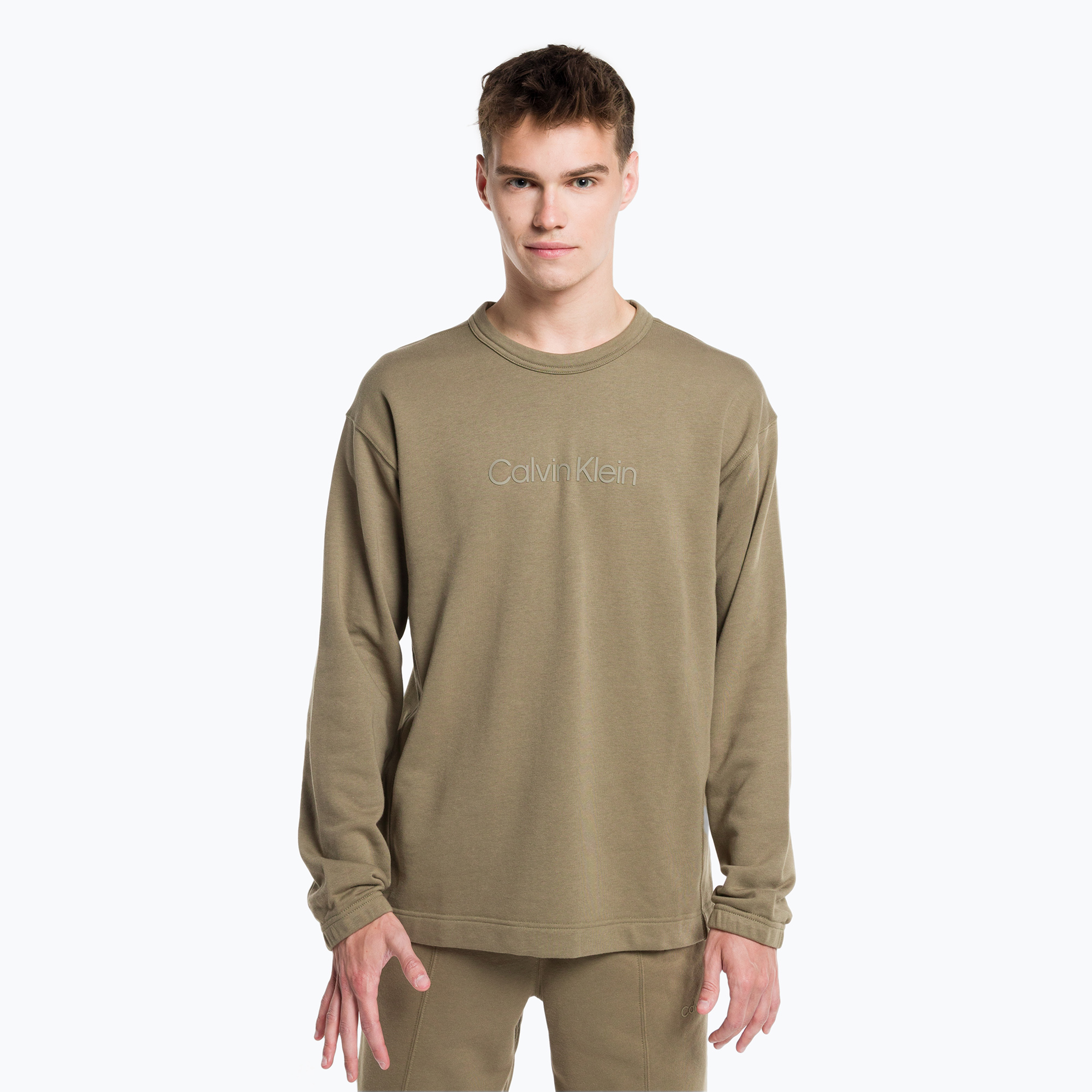 Мъжки пуловер Calvin Klein 8HU сив маслинов суитшърт