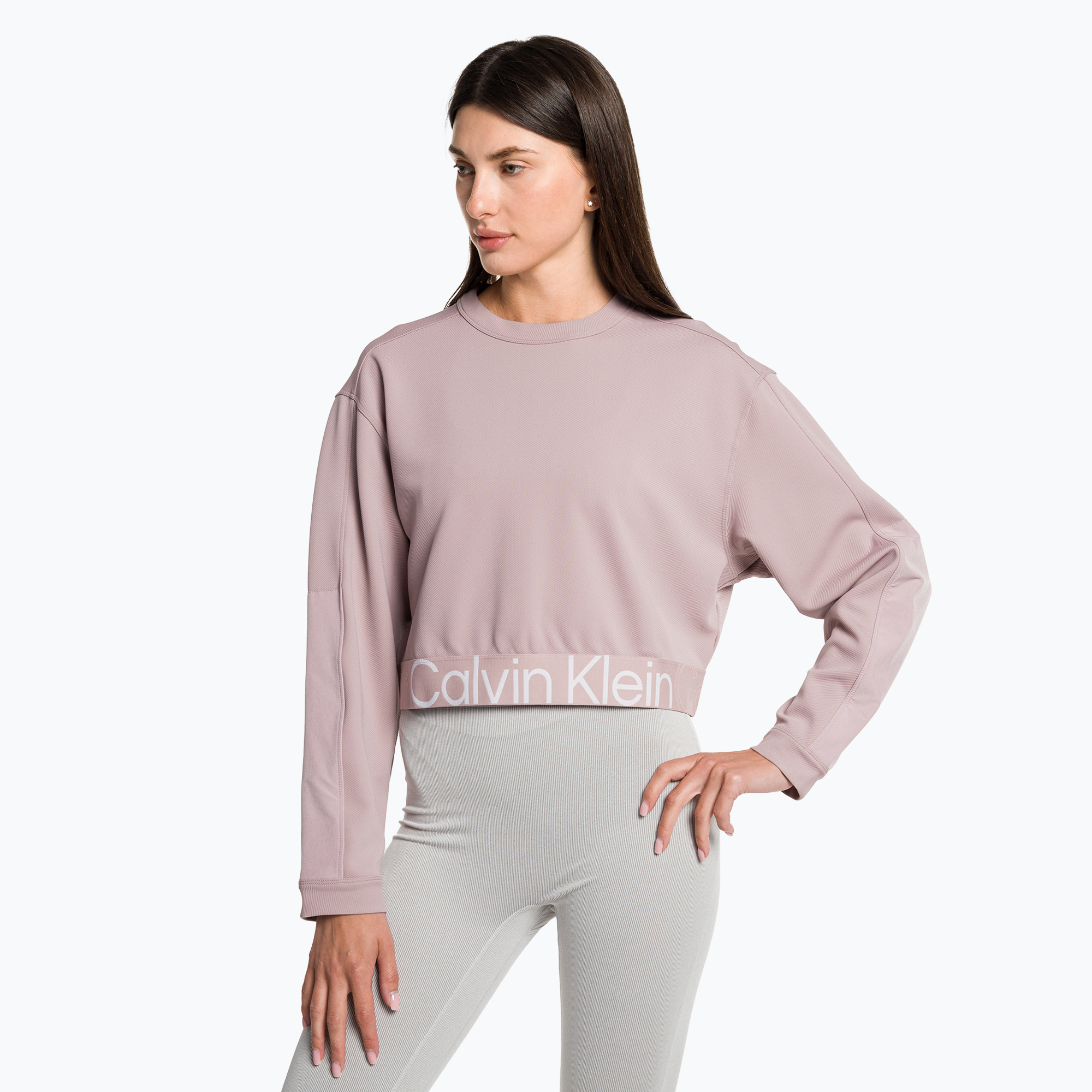 Дамски пуловер Calvin Klein Pullover sweatshirt gray rose