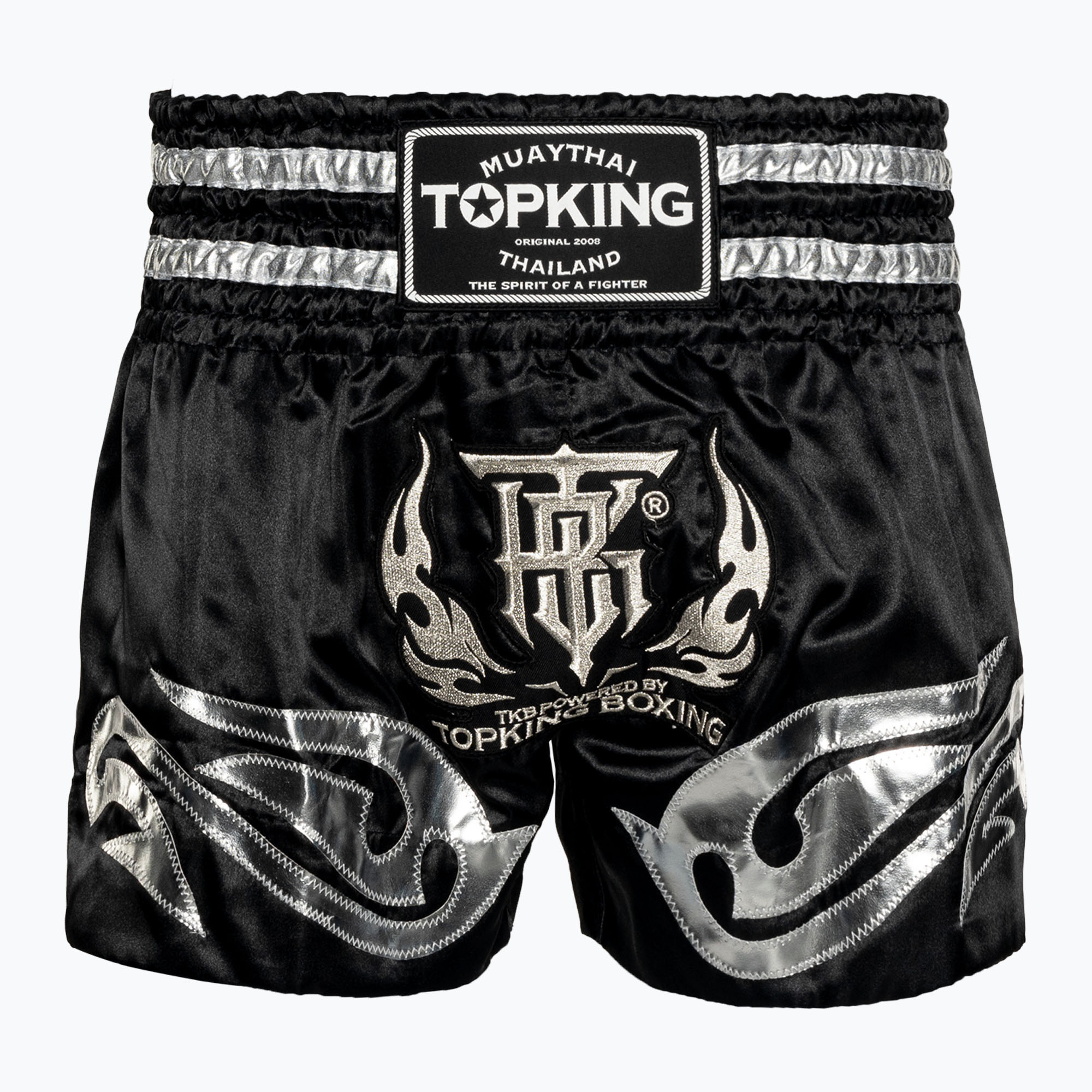 Тренировъчни шорти Top King Kickboxing черни/сребърни