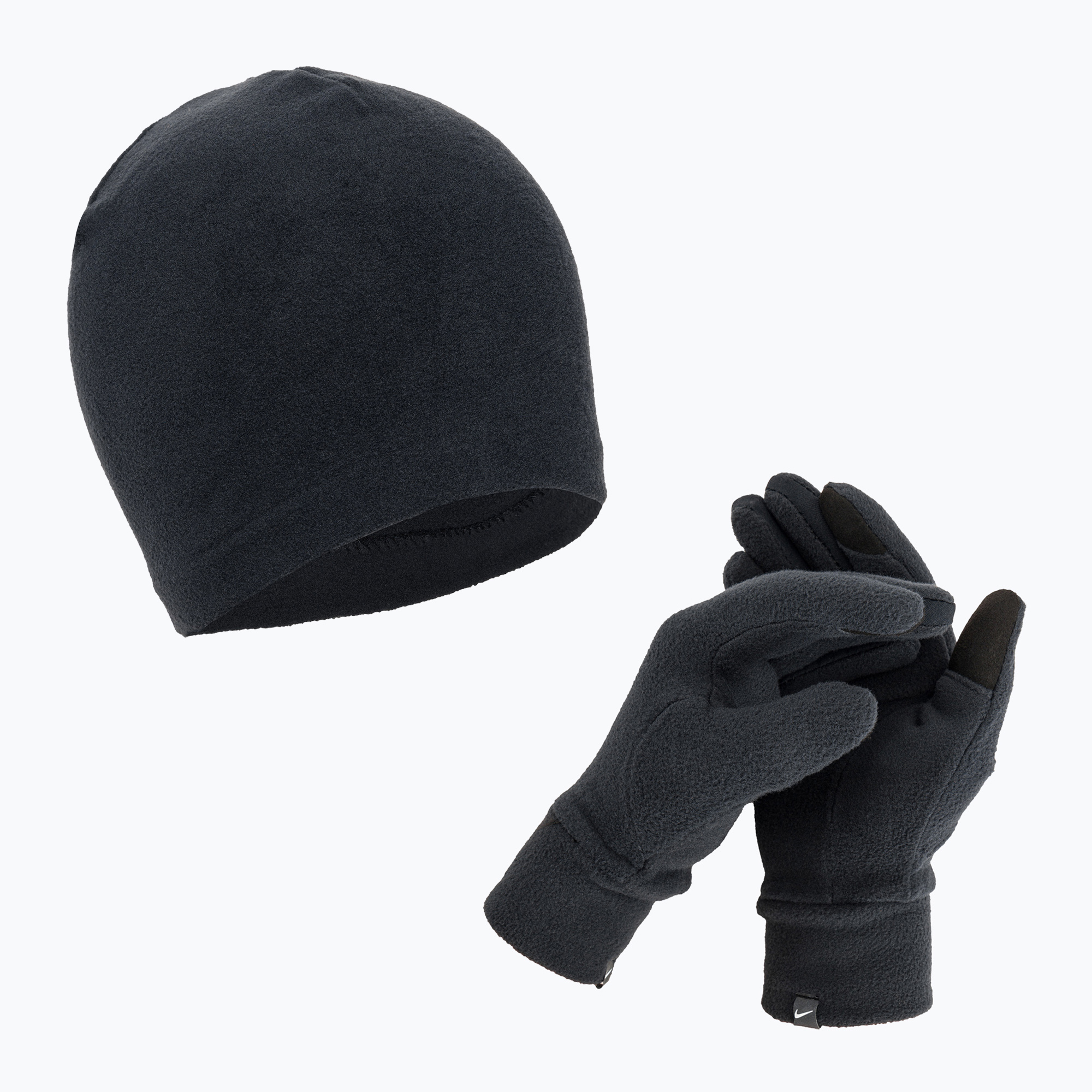 Дамски комплект Nike Fleece шапка   ръкавици черен/черен/сребърен