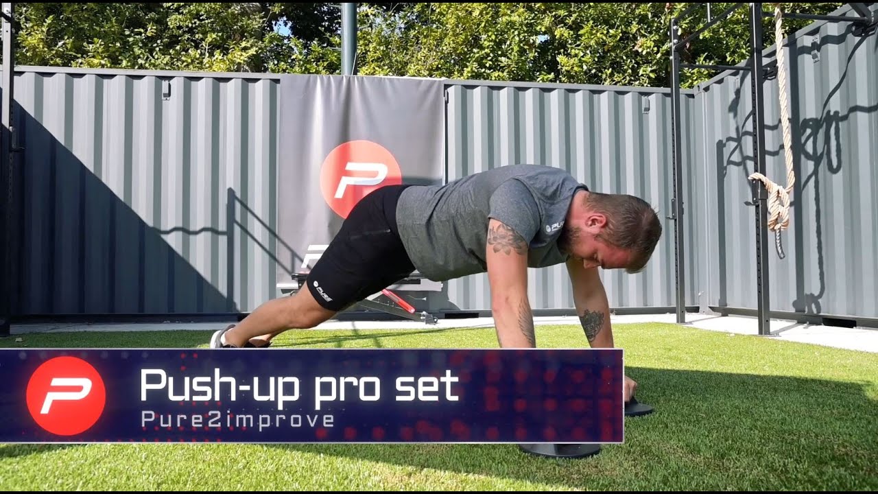 Ръкохватки за изтласкване Pure2Improve Push-up Pro Set червено/черно P2I202160