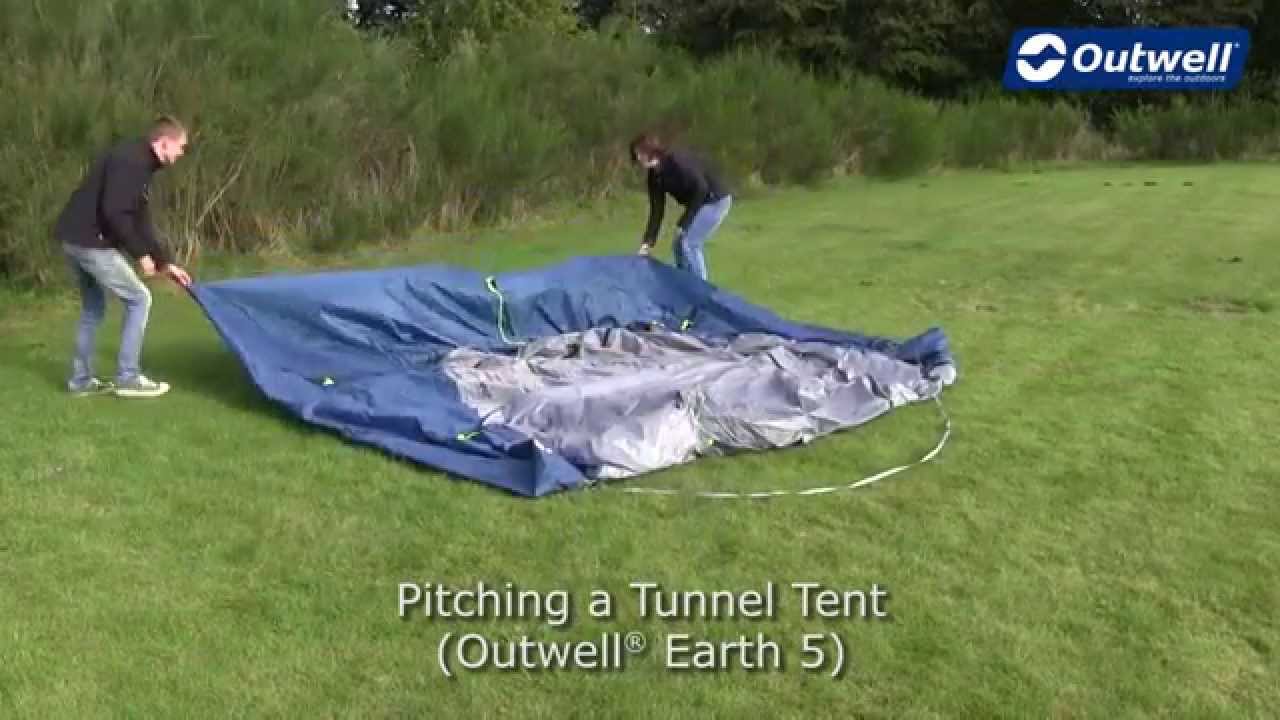 Outwell Палатка за къмпинг за 5 души Earth 5 морско синьо 111265