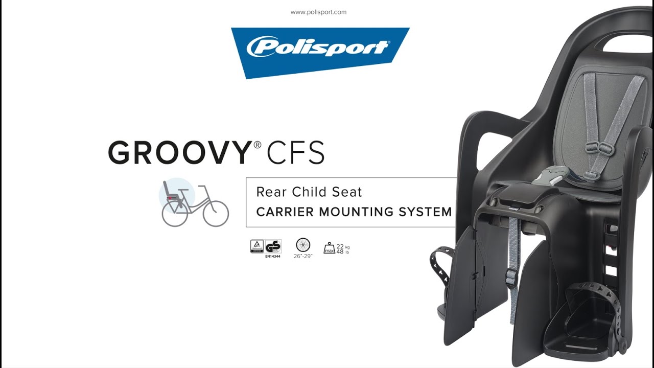 Детска седалка за велосипед POLISPORT Groovy CFS зелено сива FO 8406100015