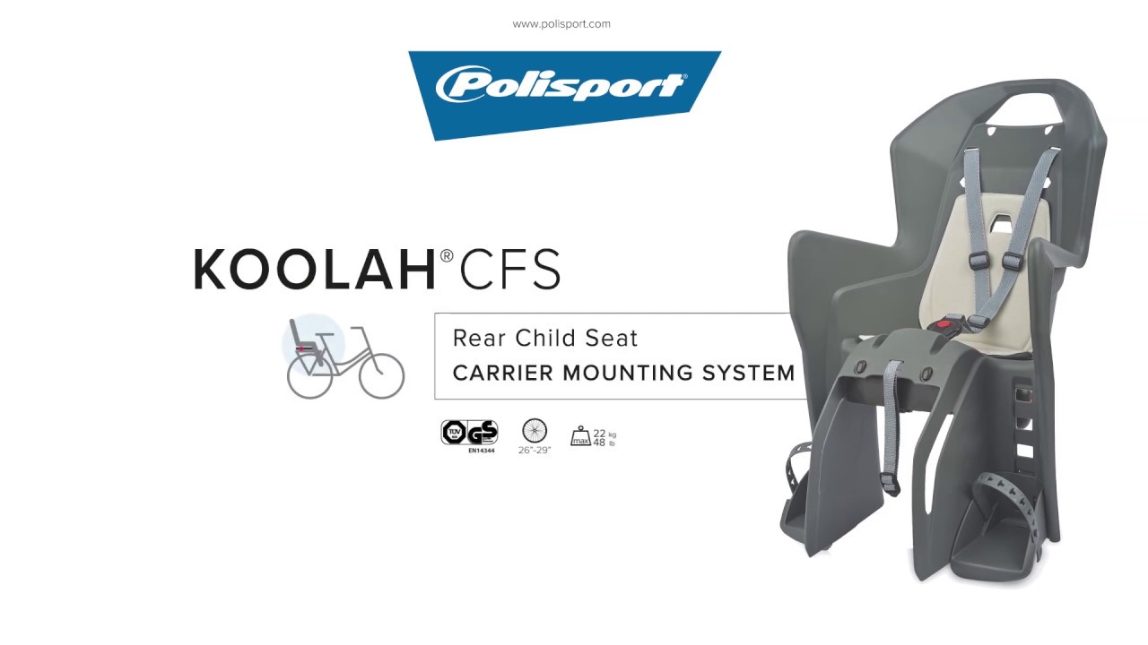 Седалка за велосипед със заден багажник Polisport Koolah CFS сива FO 8631500005